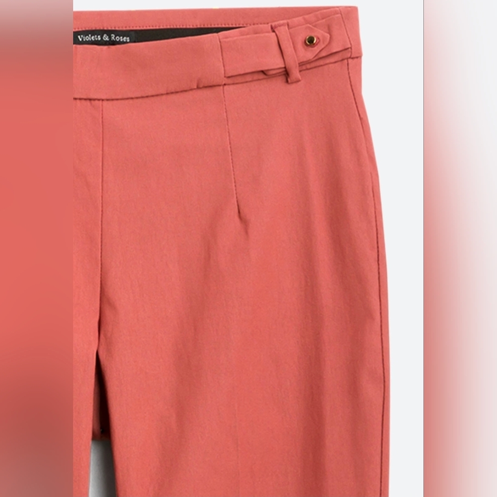 Violets & Roses Mid Rise Slim Ankle Pants Size 6 EUC Coral Pink - Picture 5 of 5